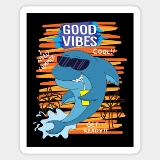 dolphin good vibes Sticker